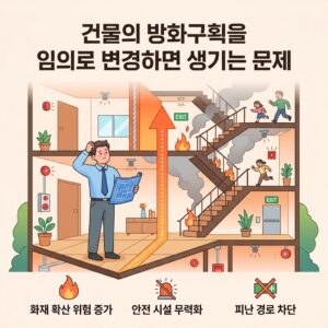 ai thumbnail illustration 건물의 방화구획을 임의로 변경하면 생기는 문제 1791855056