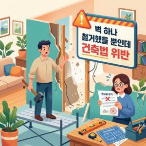 ai thumbnail illustration 벽 하나 철거했을 뿐인데 건축법 위반 1791703096