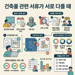 ai thumbnail infographic 건축물 관련 서류가 서로 다를 때 1792037712