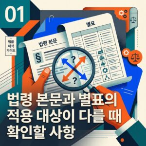 ai thumbnail poster 법령 본문과 별표의 적용 대상이 다를 때 확인할 사항 1792042005